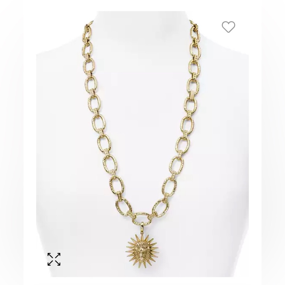 Kendra Scott Gold Sunburst Pendant Link Necklace